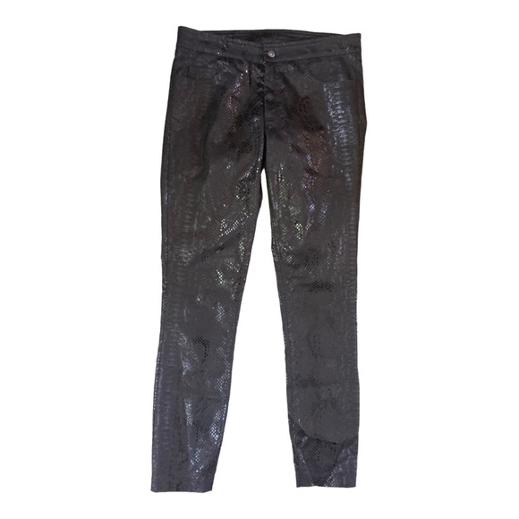 Lola & Sophie Snake Print Black Skinny Pants - Picture 2 of 12